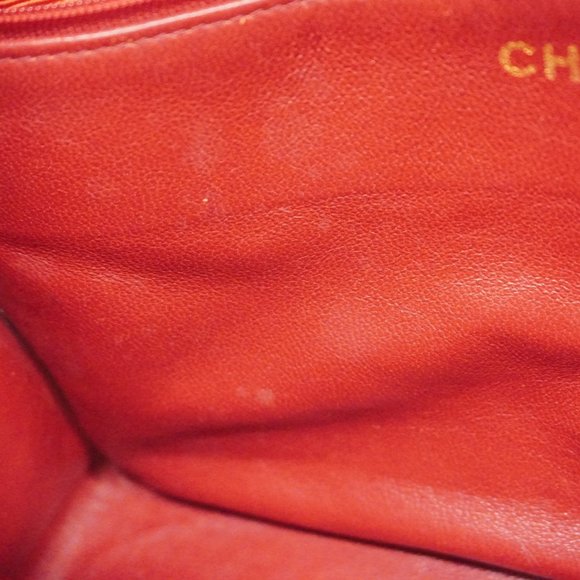 Chanel Matelasse Chain Shoulder Bag, Lambskin, Red, Women's - Picture 14 of 16